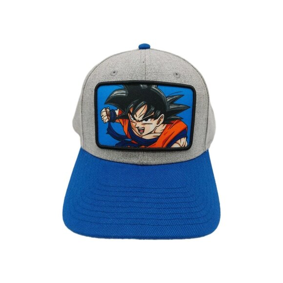 Dragon Ball Z Goku Snapback Hat Gray Blue Patch Logo - Picture 1 of 5